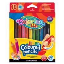 Patio Kredki Colorino Kids ołówkowe trójkątne Jumbo + temperówka 10 kolorów
