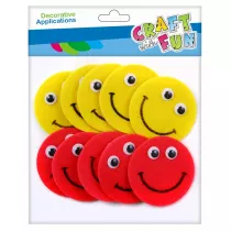 Craft with Fun Ozdoba dekoracyjna samoprzylepna filcowe Emotki