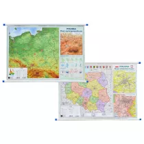 Mapa Polski A2 Dwustronna cienna