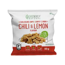 Greenergy Chipsy proteinowe z bobu o smaku chili i cytryny 50 g
