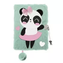 Pami�tnik A5 w�ochacz z k��dk� 3D My Little Friend Panda Ballerina 96 kartek
