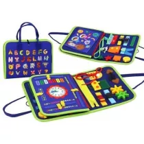 Walizka filcowa edukacyjna niebieska Leantoys