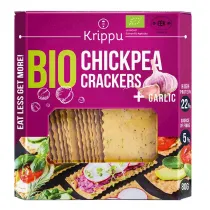 Krippu Krakersy proteinowe z ciecierzycy z czosnkiem 80 g Bio