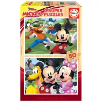 Puzzle drewniane 2 x 50 el. Myszka Miki i przyjaciele Educa