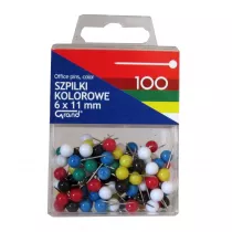 Grand Szpilki kolorowe 6x11mm 100 szt.