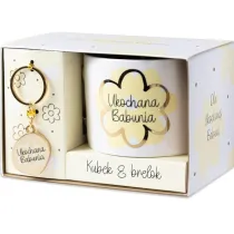 Be-Happy Gifts Zestaw Kubek+brelok dla Babci -Ukochana Babunia