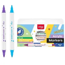 Easy Stationery Marker akrylowy podw�jny 6 kolor�w EASY