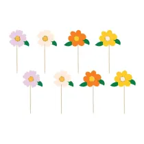 PartyDeco Toppery na tort kwiaty 13 cm