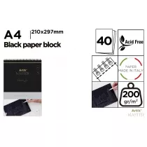 Artix Blok krelarski A4/40K czarny 200g