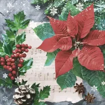 Serwetki Lunch Maki BN - Festive Poinsettia with Hollyberry SLGW027301