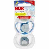 Nuk Smoczek uspokajajcy silikonowy 6-18m Space Night 10736619 2 szt.