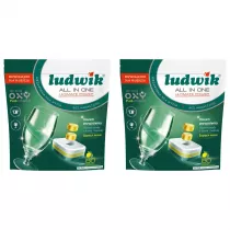 Ludwik All in one tabletki do zmywarek Lemon Zestaw 2 x 80 szt.