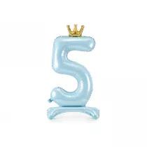 PartyDeco Stoj�cy balon foliowy 5 b��kitny 84cm