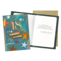 Kukartka Karnet DK-1286 Urodziny 18  cyfry, osiemnastka, gwiazdki