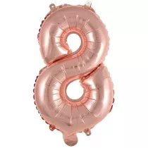 Amscan Balon foliowy mini cyfra 8 r�owe z�oto 29x40cm