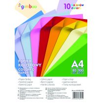 Papier kolorowy neonowy Gimboo A4 10 kolorów 100 kartek