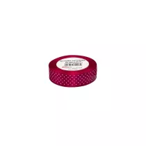 Wst��ka satynowa w kropki bordowa 25mm x 22m