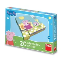 Drewniane klocki obrazkowe �winka Peppa 20el