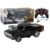 Auto R/C 1:18 Drift 360 �wiat�o d�wi�k czarny LeanToys