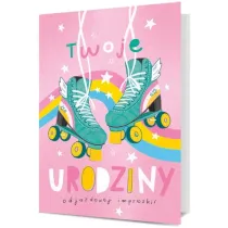 Pan Dragon Karnet B6 Urodziny dziewcz�ce - wrotki K.B6-1978