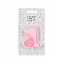 PartyDeco wieczka urodzinowa - Only One - jasno rowa - 8cm