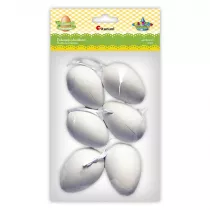 Titanum Zawieszki plastikowe jajka 40x60mm biae Wielkanoc