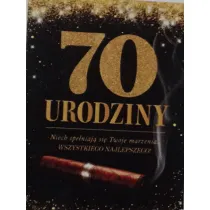 Art Nuvo Karnet 70 urodziny m�skie, brokat (13x20,5cm) CMB-104