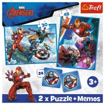 Puzzle 2w1 + memos - Bohaterowie w akcji TREFL