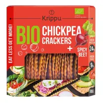 Krippu Krakersy proteinowe z ciecierzycy pikantne z burakiem 80 g Bio