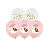 PartyDeco Balony Strong Pastel Baby girl mix 30cm