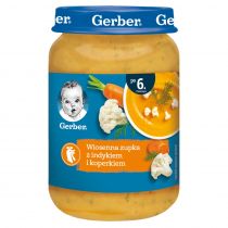 Gerber Wiosenna zupka z indykiem i koperkiem dla niemowląt po 6 miesiącu 190 g