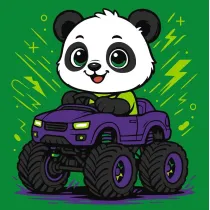 Malowanie po numerach - Panda w samochodzie Kids Ideyka