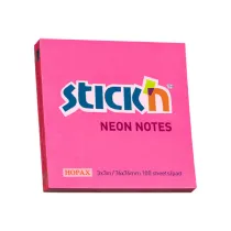 Stickn Notes samoprzylepny 76x76 mm ciemnorowy neon 100 kartek