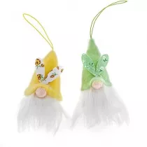 Zawieszki gnomy 8cm 2szt zte i zielone