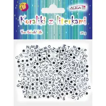 Aliga Koraliki plastikowe z literkami 6x6mm 25g
