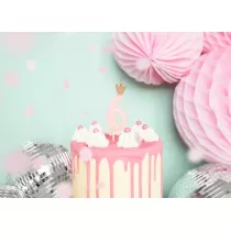 PartyDeco �wieczka urodzinowa 6 jasny r�owy 9.5cm