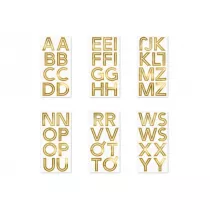 PartyDeco Naklejki Alfabet z�oty 4cm
