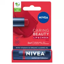 Nivea Caring Beauty 3w1 pomadka pielgnujca Red 4.8 g