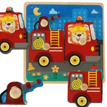 Puzzle drewniane sorter ukadanka stra poarna
