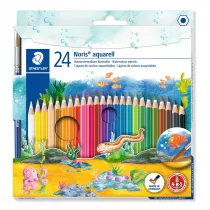Staedtler Kredki o��wkowe Noris Club, sze�ciok�tne, akwarelowe z p�dzelkiem 24 szt.