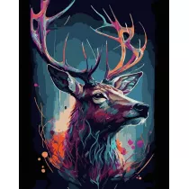 Twoje Hobby Malowanie po numerach czarne p��tno - Kolorowy jele� 40x50cm