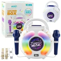 Leantoys Zestaw karaoke dwa mikrofony led