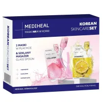 Mediheal Zestaw Maseczki w p�achcie + szklany masa�er 2 x 24 ml + 1 szt.