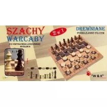 Szachy i warcaby drewniane 2w1