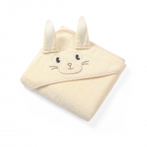 Babyono Okrycie kąpielowe frotte z uszkami Bunny Ears 100x100 cm cream