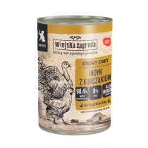 Wiejska Zagroda Karma mokra dla kota Indyk z kurczakiem (kociak) 400 g