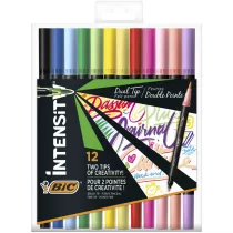 Bic Pisak dwustronny Intensity Dual Tip Classic+Pastel 12 szt.