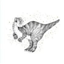 Clear Creations Karnet z�ocony kwadrat CL3824_BL Dinozaur