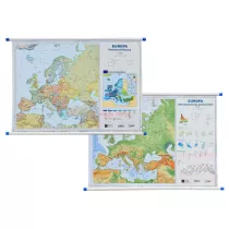 Mapa Europy A2 Dwustronna cienna