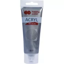 Happy Color Farba akrylowa metalik 75ml czarne srebro
